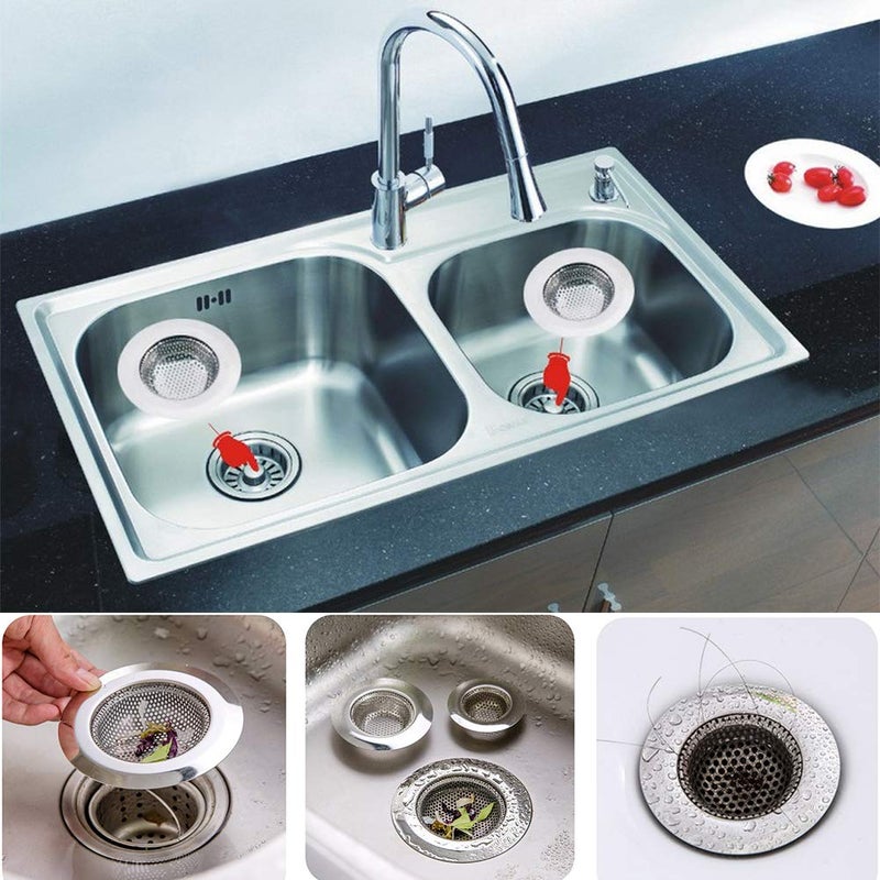 BESSEEK Kitchen Sink Strainer Stainless Steel Sink Strainer with Large Wide Rim 4.5" for Mesh Sink Strainer, Bathroom, Slop, Laundry, RV, Lavatory, Large (Pack of 2) - Image 4
